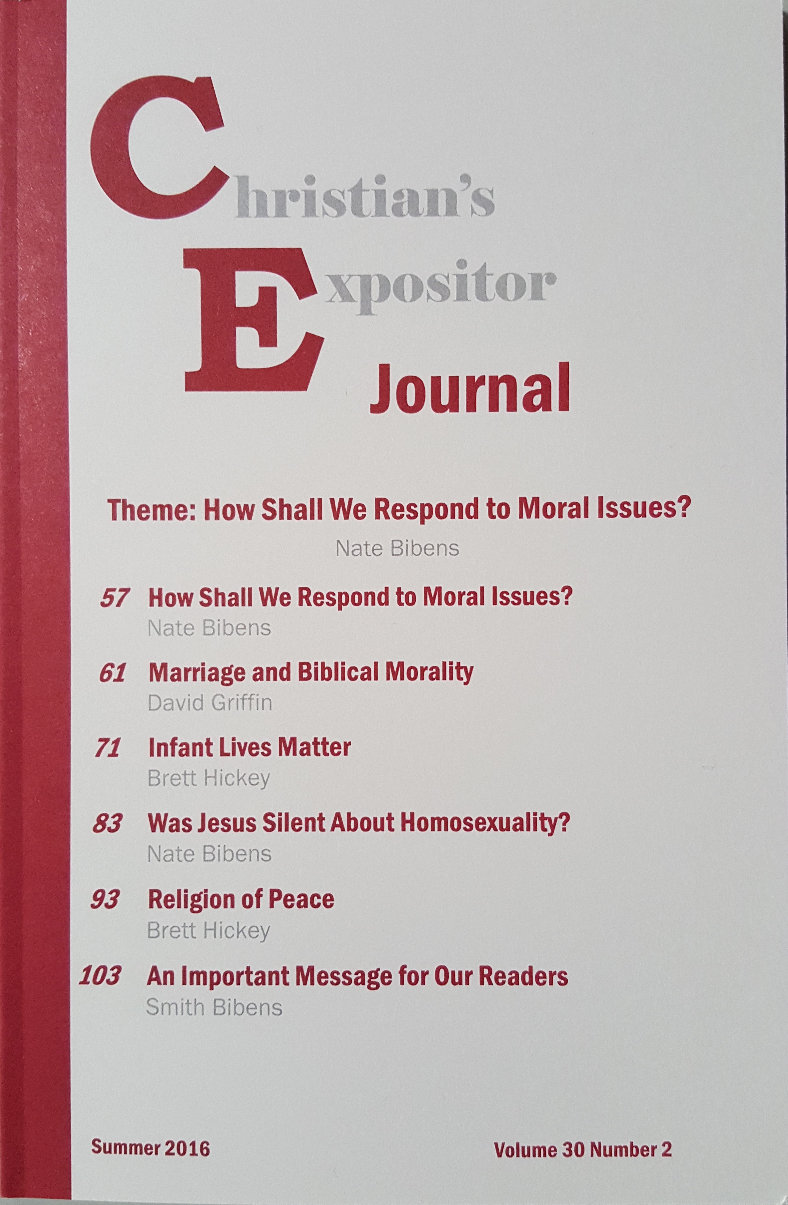 V30 N2 Summer 2016 - Christian's Expositor Journal